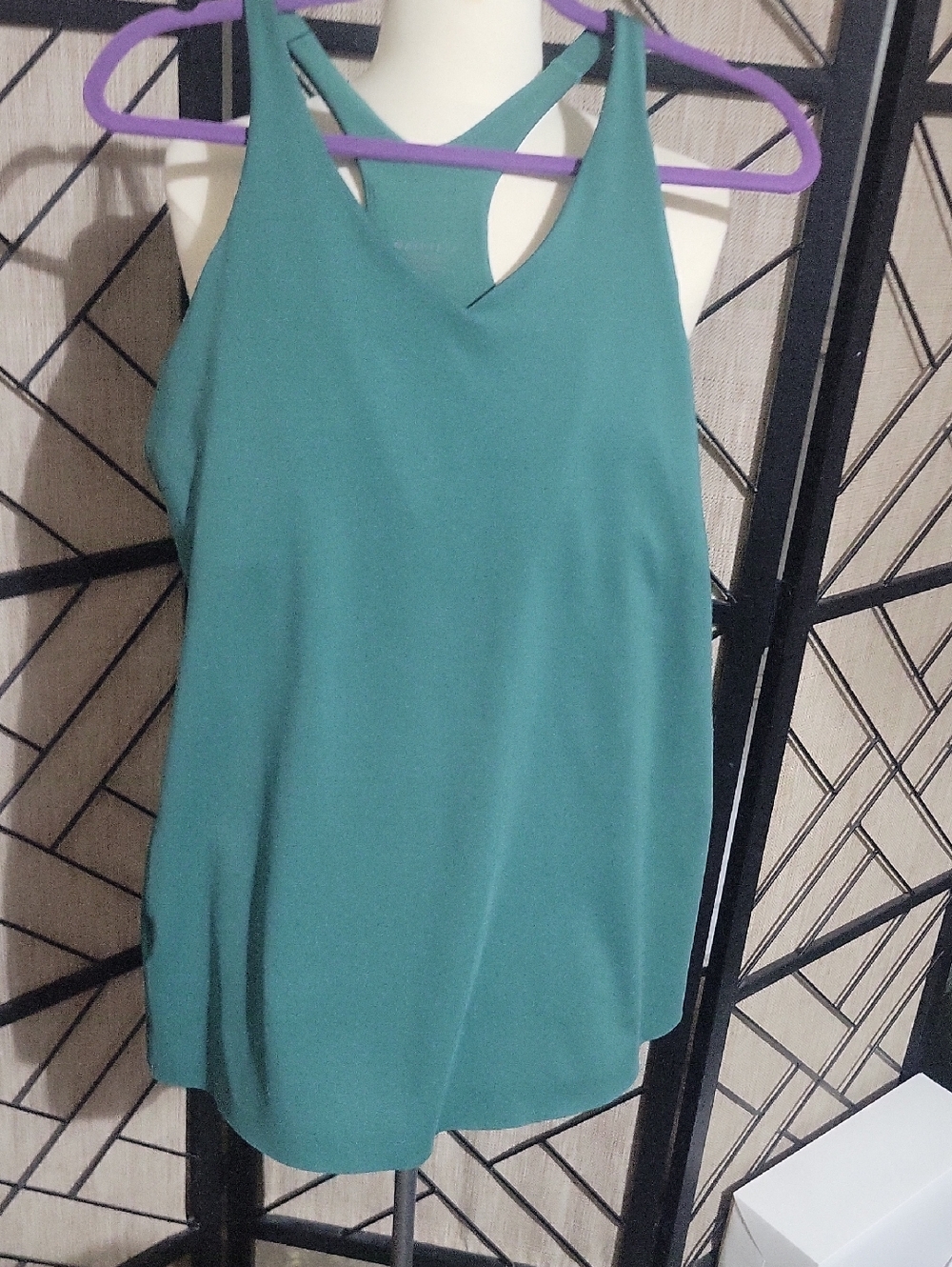 Athleta Teal Racerback V-Neck Tank